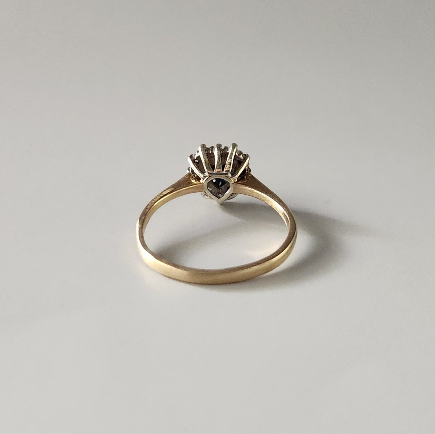 9ct Yellow Gold Sapphire Heart Diamond Ring