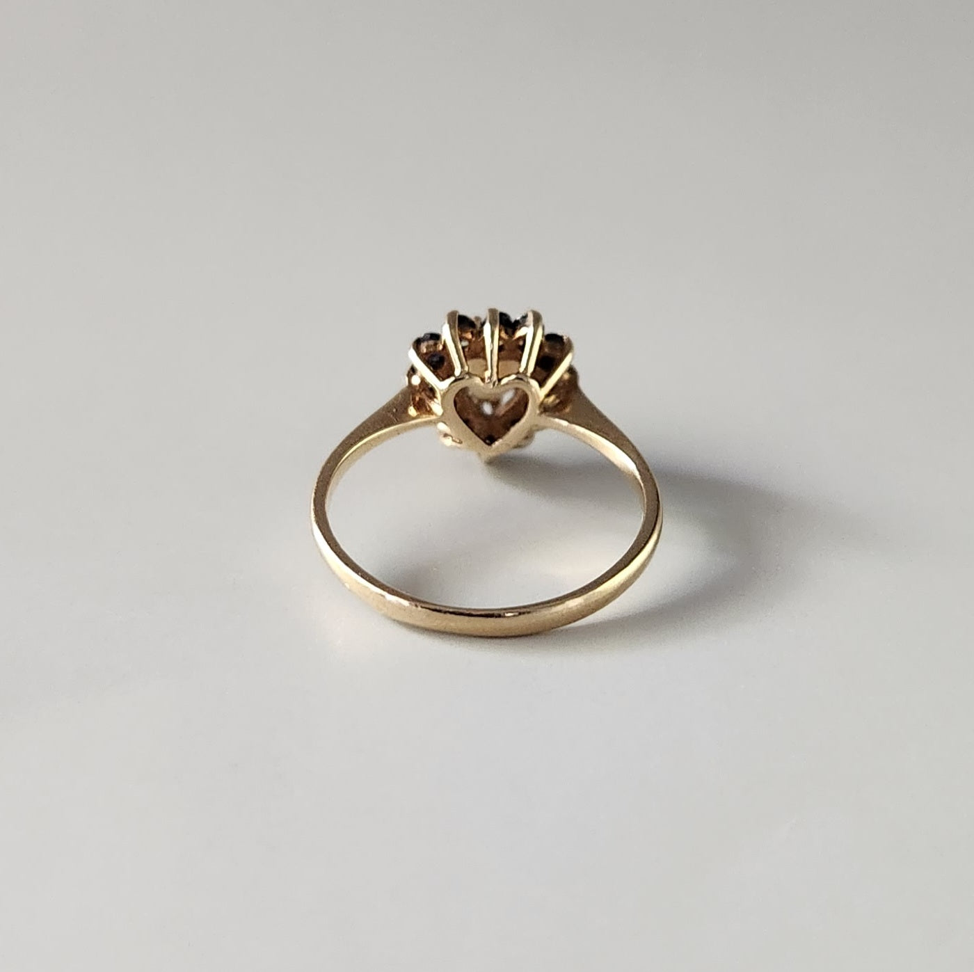 9ct Yellow Gold Opal & Sapphire Heart Ring