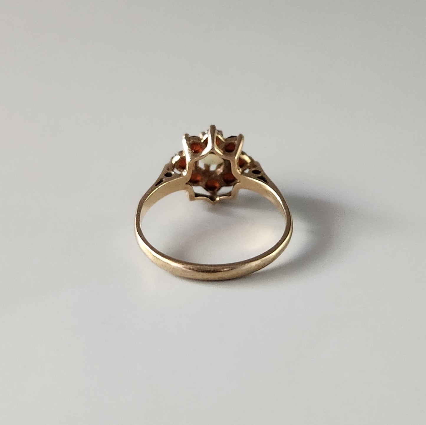 9ct Yellow Gold Opal & Garnet Cluster Ring