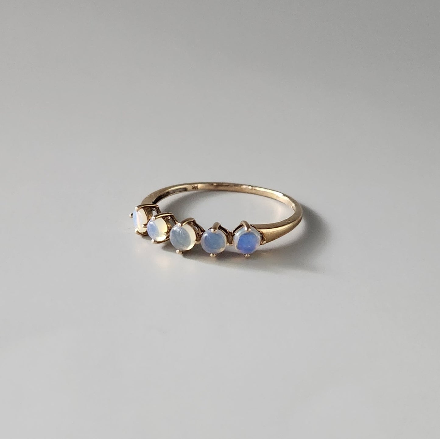 9ct Yellow Gold Opal Five Stone Ring