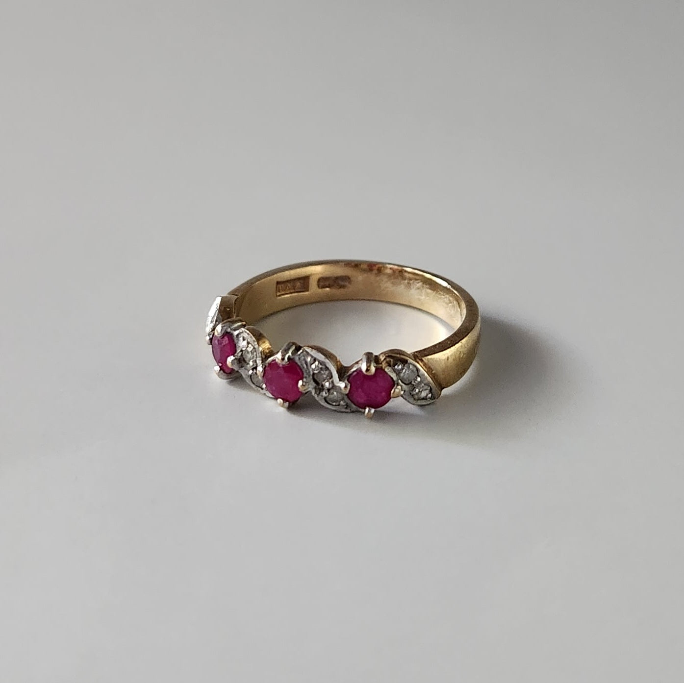 9ct Yellow Gold Ruby & Diamond Ring