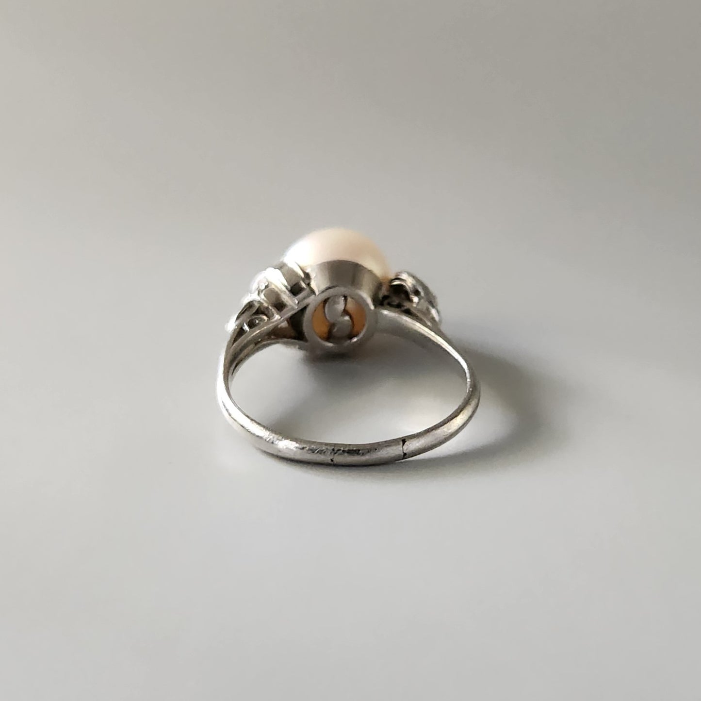 Platinum South Sea Pearl & Diamond Ring