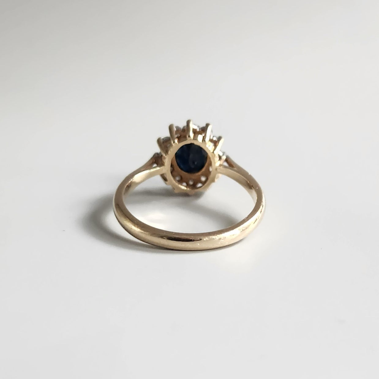 9ct Yellow Gold Sapphire & Diamond Cluster Ring