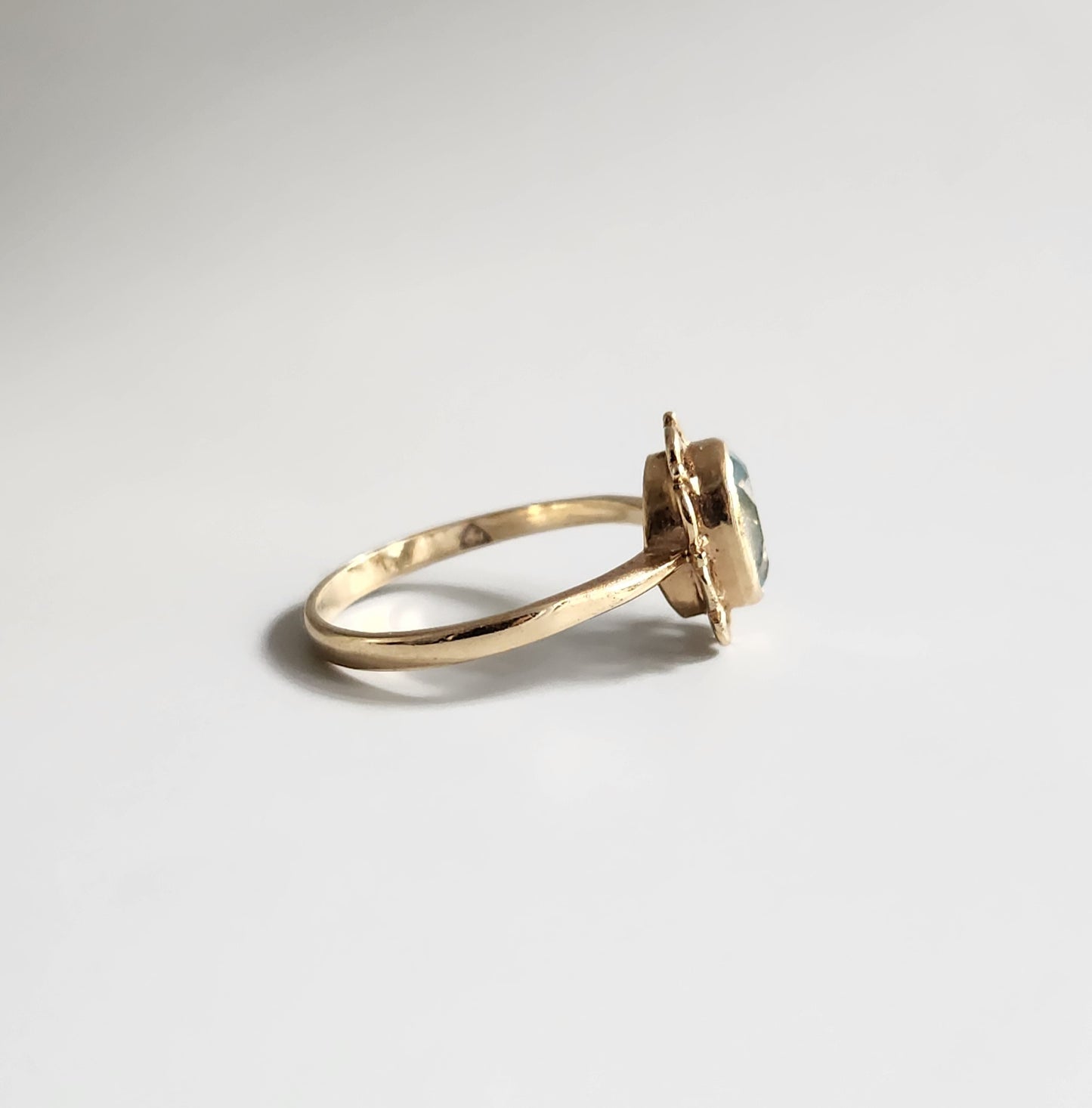 9ct Yellow Gold Aquamarine Filigree Ring