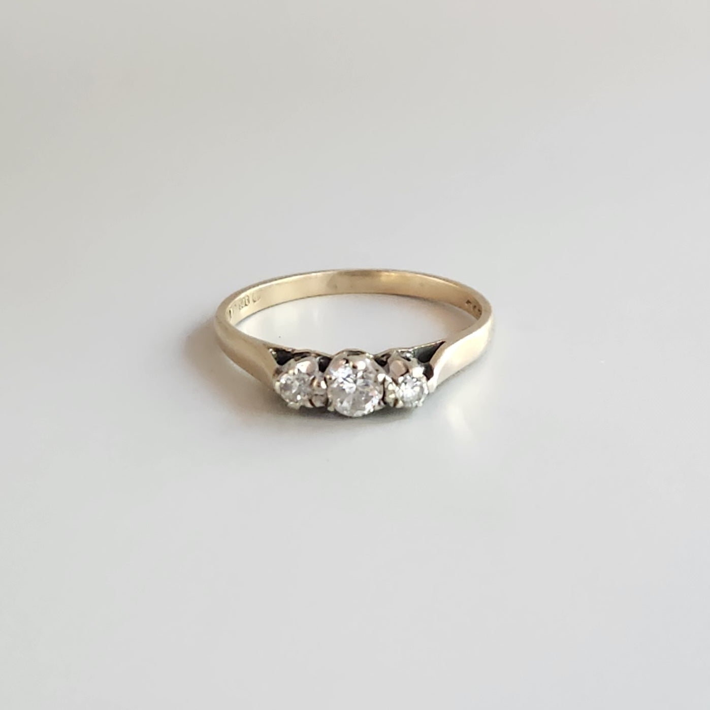 9ct Yellow Gold Diamond Trilogy Ring