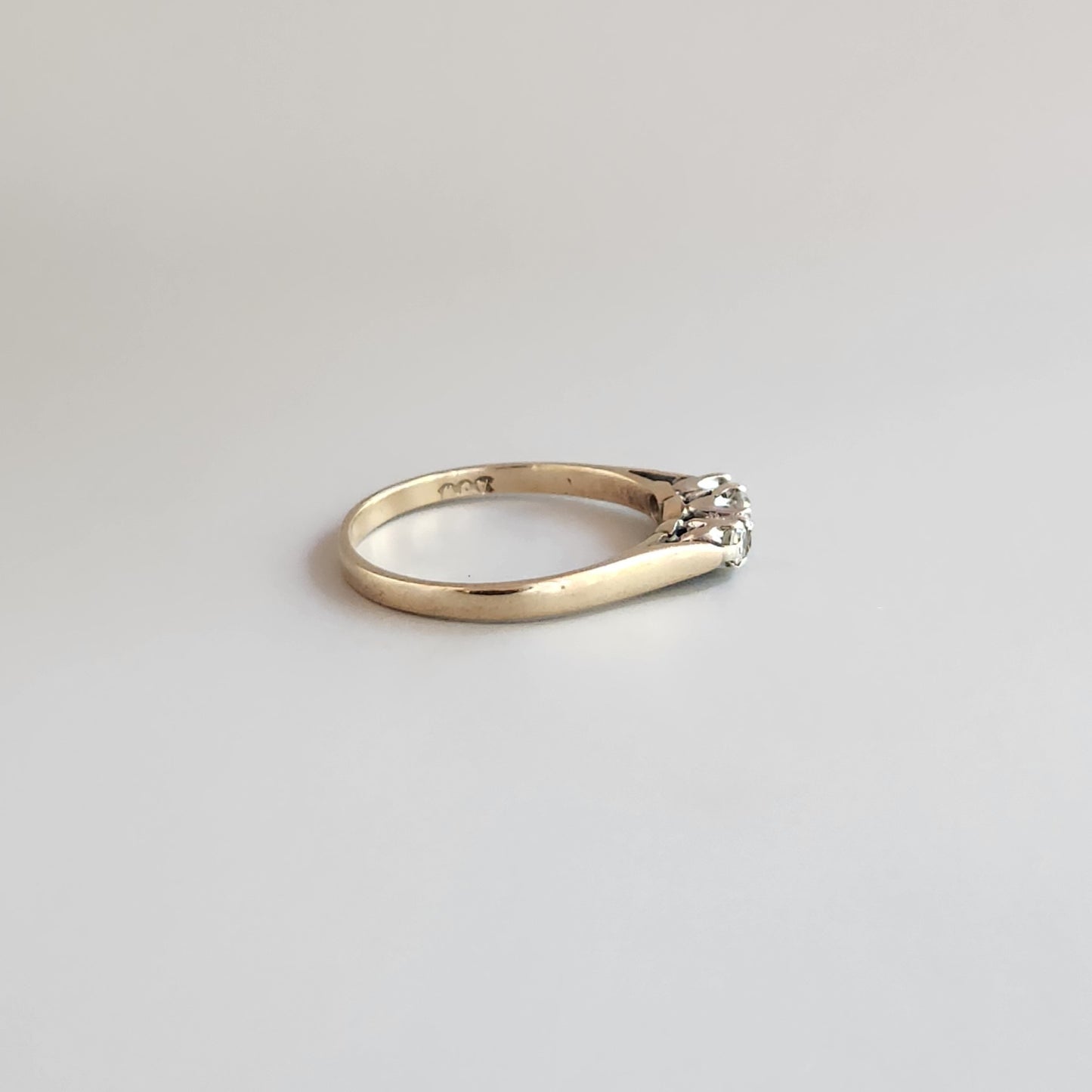 9ct Yellow Gold Diamond Trilogy Ring