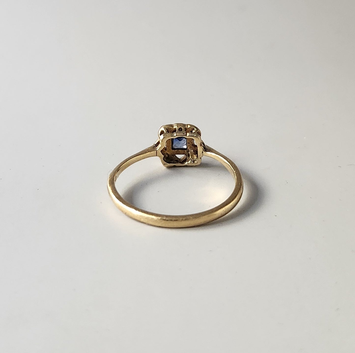 14ct Yellow Gold Edwardian Sapphire & Diamond Ring