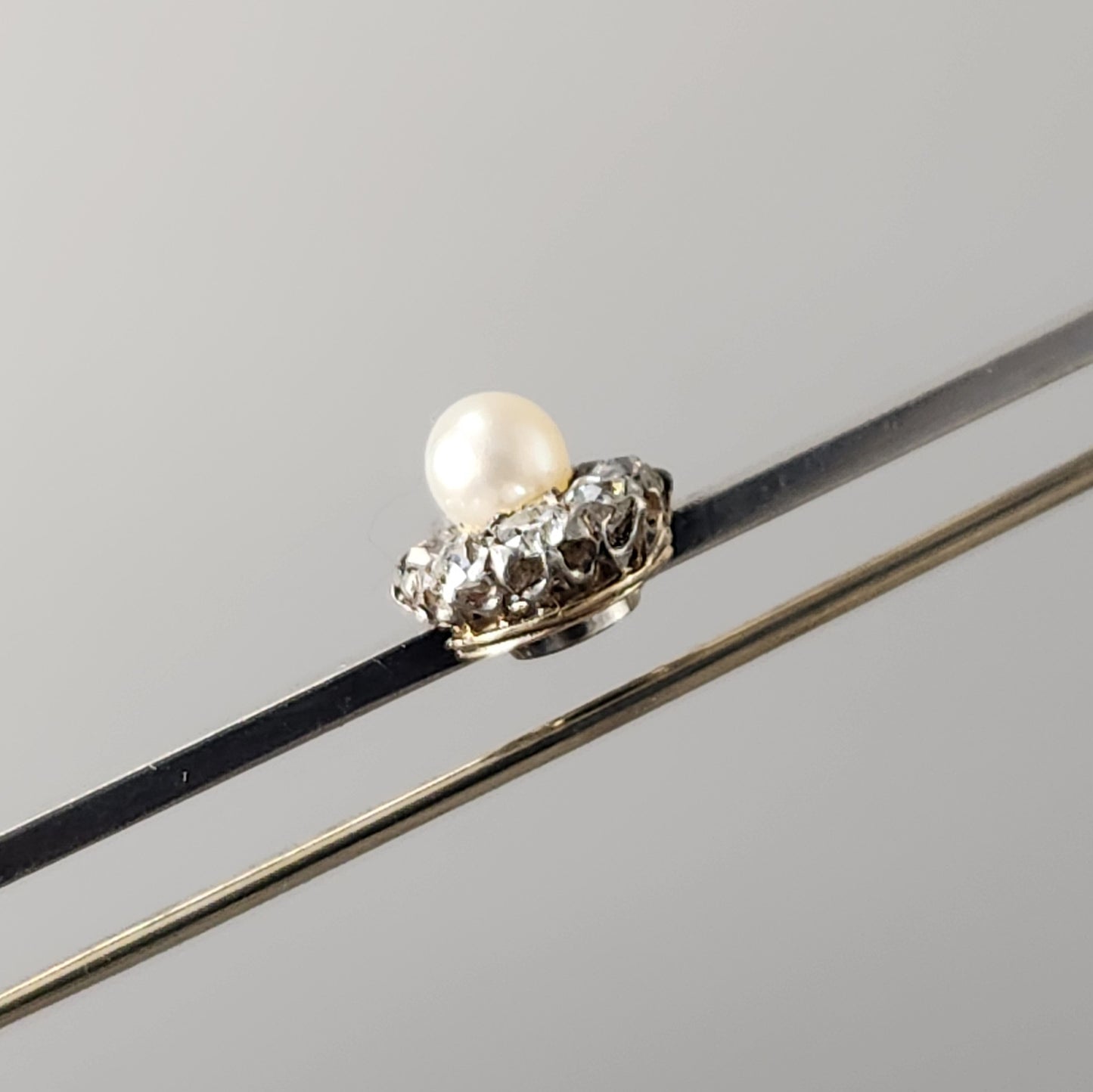 Antique Platinum Diamond & Pearl Cluster Brooch/Pin